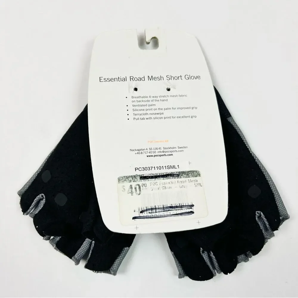 POC Essential‎ Road Mesh Short Gloves - Black and Gray - Small